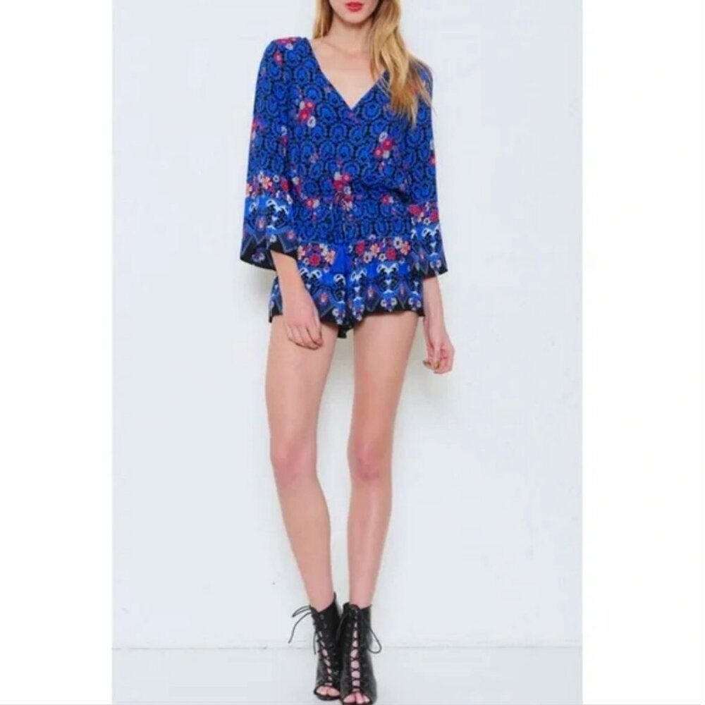 L’atiste blue floral print romper